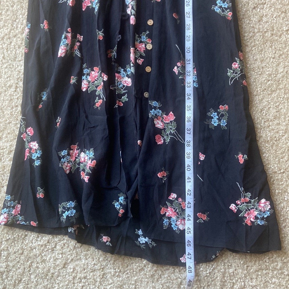ASOS New Look Black Floral Tie Front Midi Maxi Dress size 4 / small - Picture 9 of 10